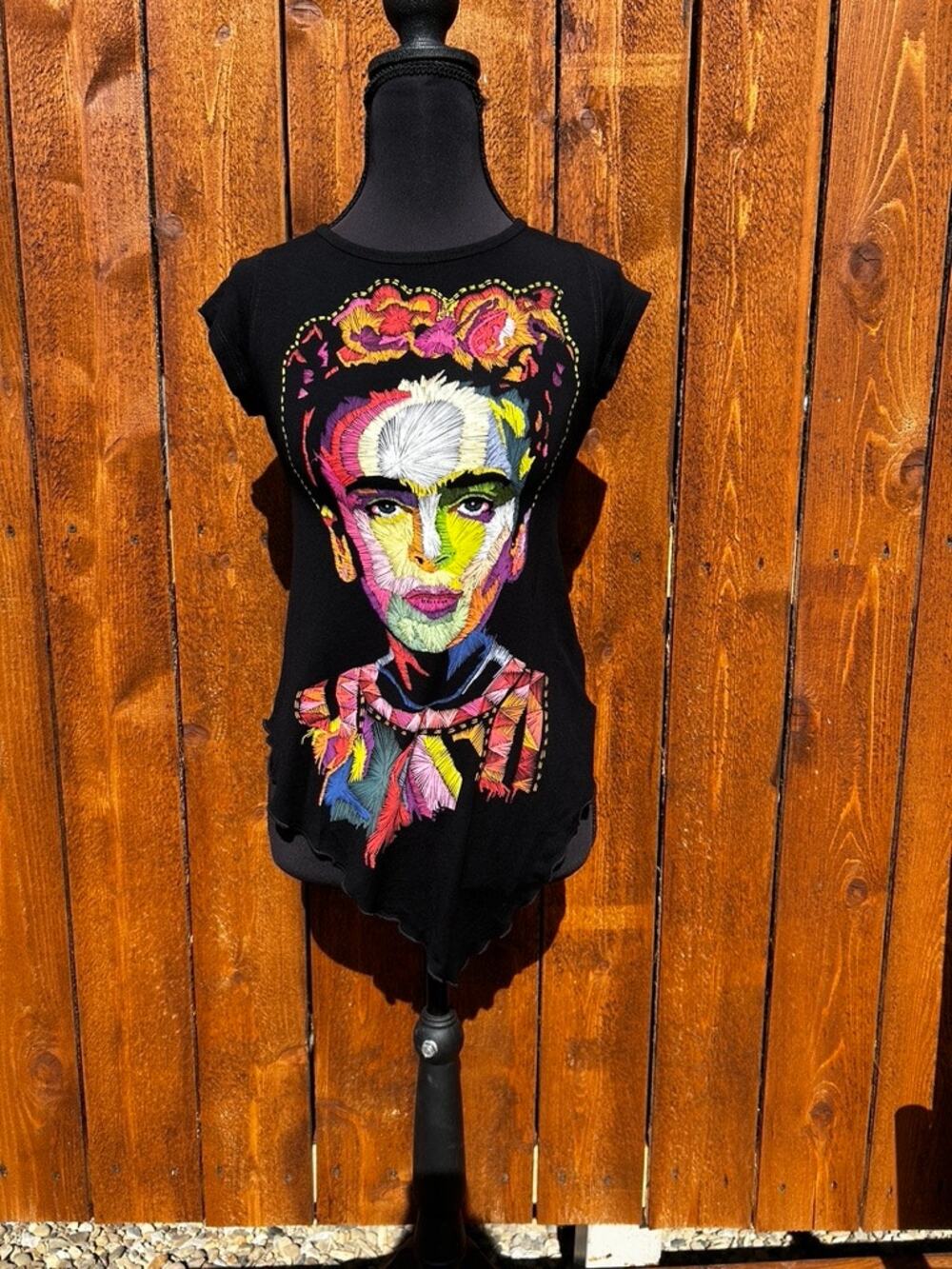 ¡Ay Güey! Frida Nyx Mixed Media Graphic T-Shirt Black Size XS Frida Kahlo NWOT